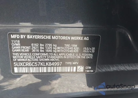 2019 BMW X5 xDrive40I z USA, uszkodzony, nr VIN 5UXCR6C57KLK84997